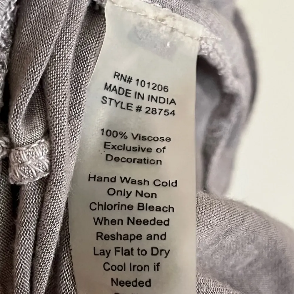 Soft Surroundings Burnout T-Shirt‎ Womens Size S Gray Lace Trim Long Sleeve - Image 8