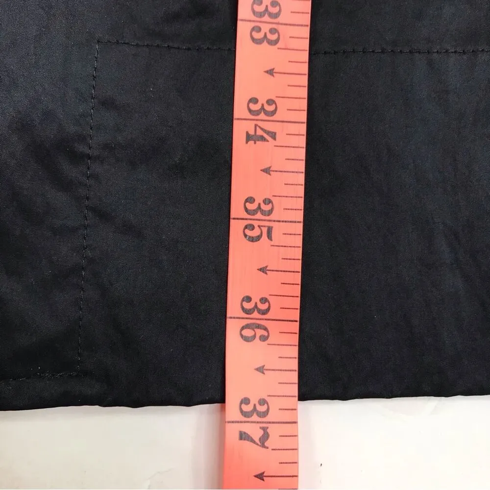 J. JILL Packable Trench Rain Coat Women L Black Smocked Grunge Boho Feminine Y2K - Image 8