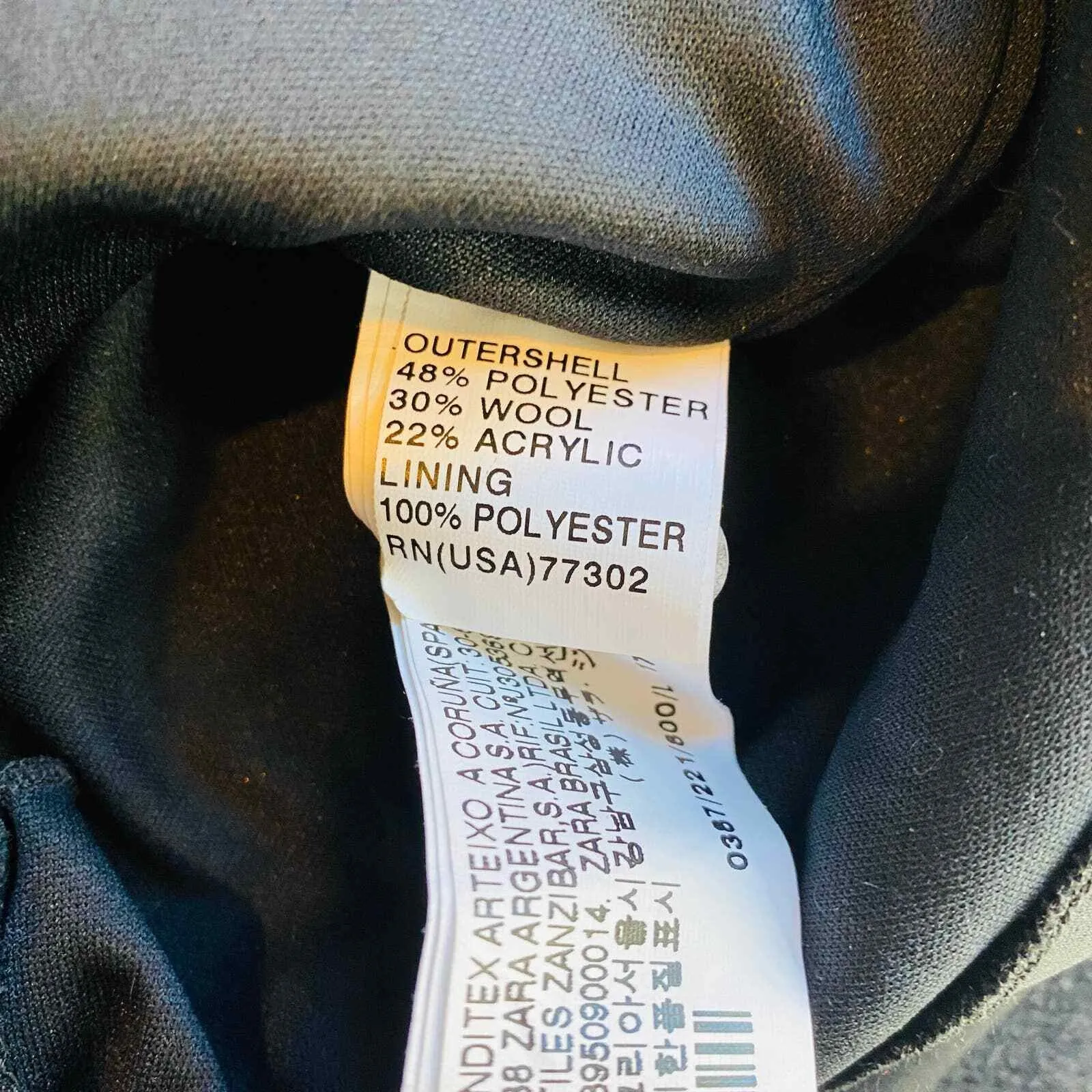 ZARA Collection Sweater Dress Womens Large Black Speckled‎ Wool Blend V-Neck - Image 9