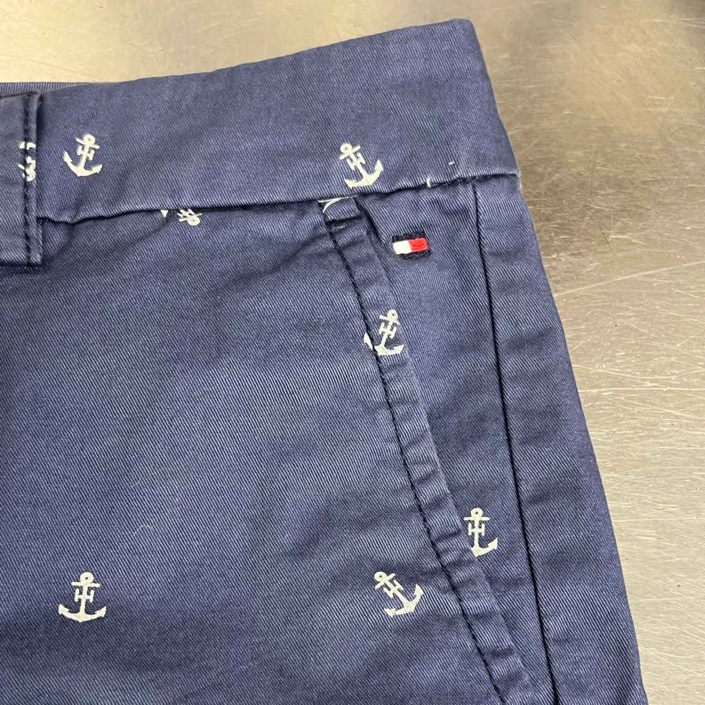 Tommy Hilfiger Blue Printed Anchor Shorts - Size 4 - GUC - Image 5