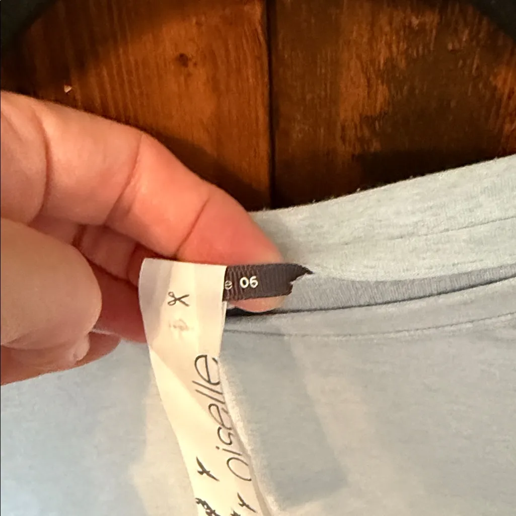 Oiselle Birds of a Feather Long Sleeve Running Shirt  Women's Baby Blue, Size 6 - Image 5