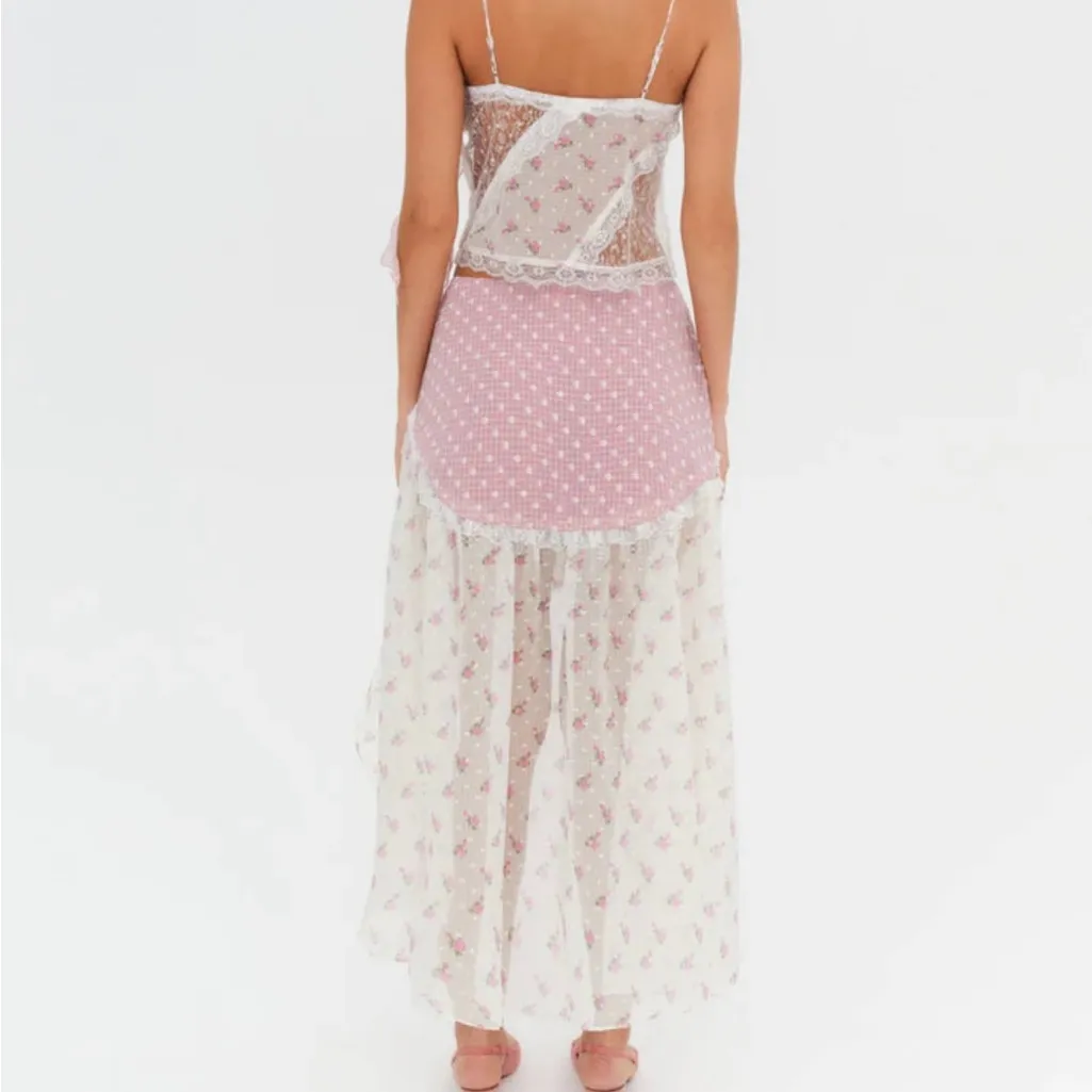 For Love and lemons Francine Midi whimsical summer skirt Y2K - Image 4