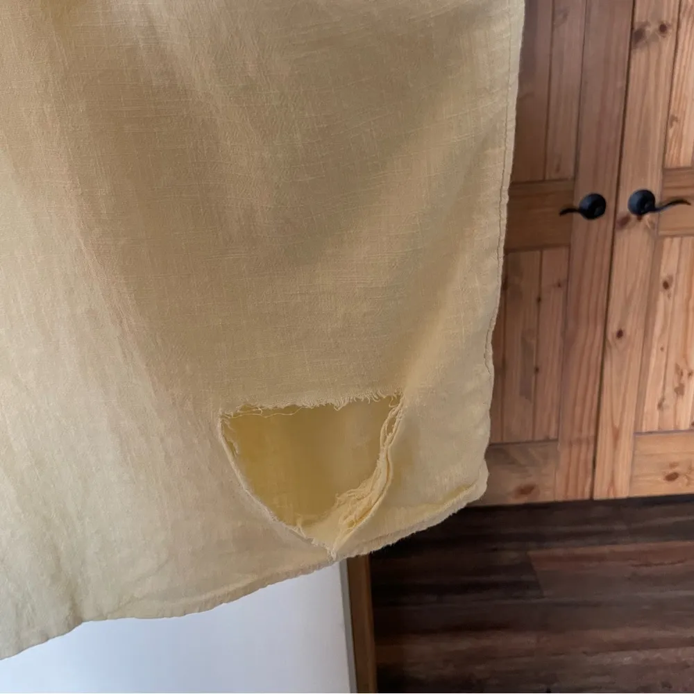 ASOS Oversized Relaxed Fit Light Yellow Cotton Coastal Button-Up Shirt Coverup - Image 4