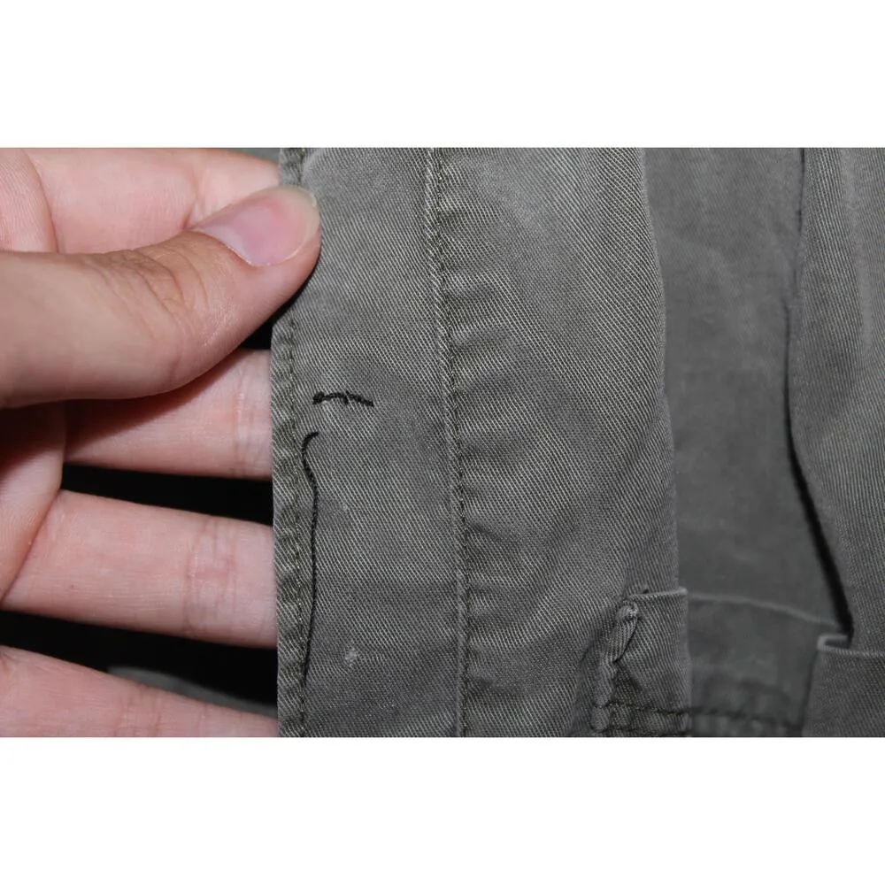 Womens Abercrombie & Fitch Green Linen Button-Up Front Pocket Shirt Size XS - Image 4