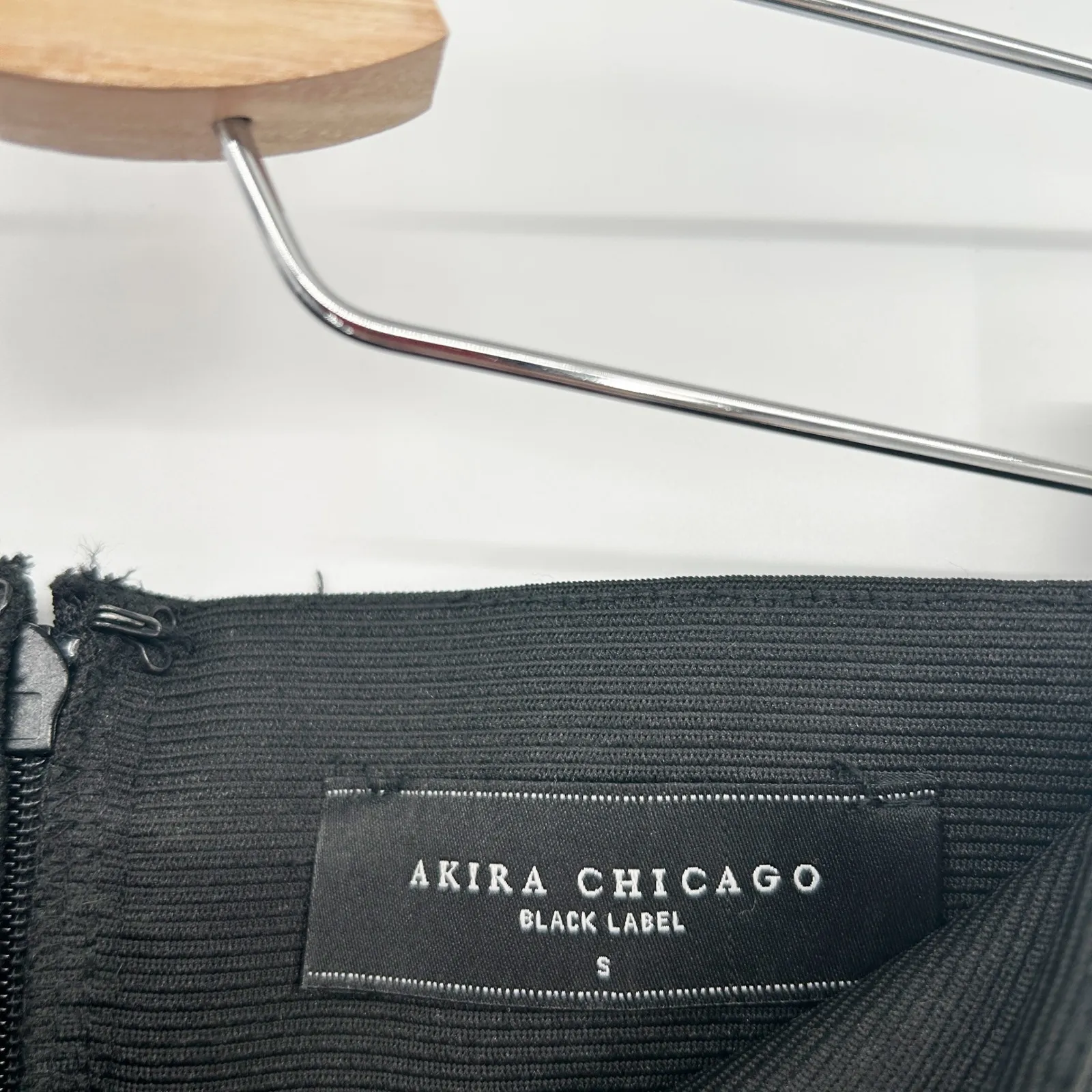 Akira Womens Bondage Bodycon Pencil Skirt Size S Black Cutout Strappy Hem Detail - Image 3