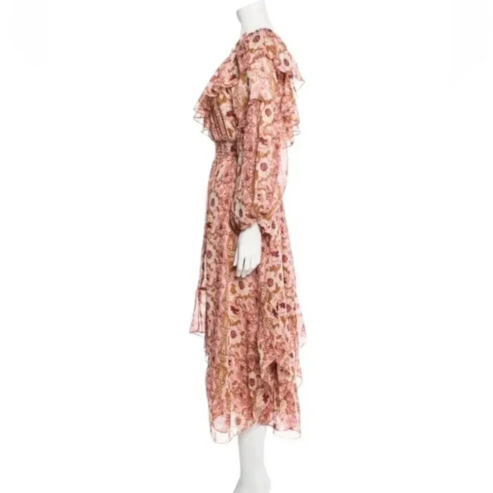 MISA Vola Floral One Shoulder Midi Dress San Lorenzo Flora Pink Size S NWT - Image 6