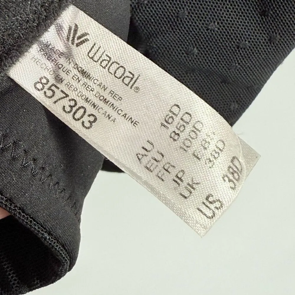 C31 WACOAL Back Appeal Minimizer Full Coverage Style # 857303 Black Bra Size 38 - Image 4