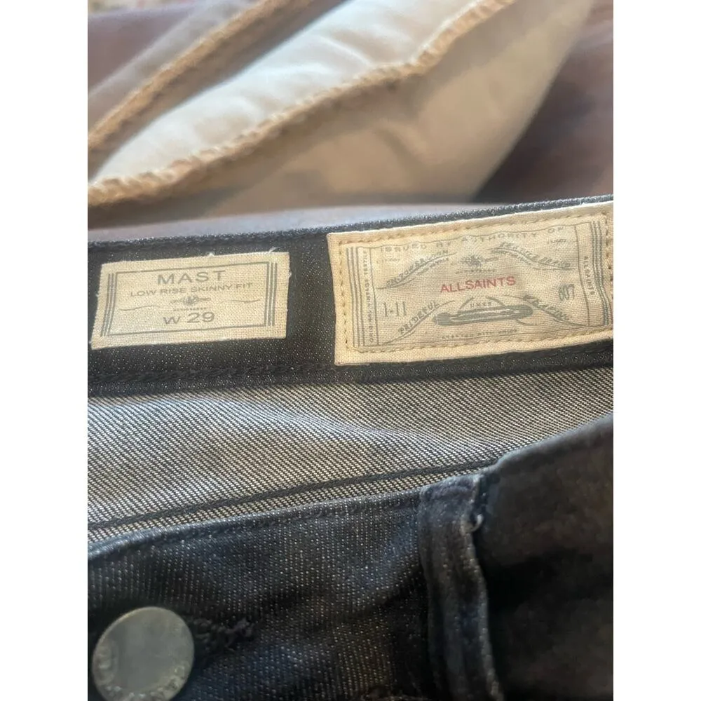 All Saints MAST low rise Skinny Fit Dk gray jeans, size 27, B80, $24 - Image 3