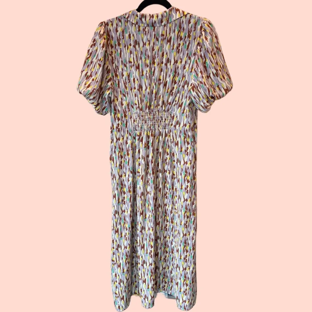 NWT Melloday Puff Sleeve Patterned Dress Size Small - Image 4