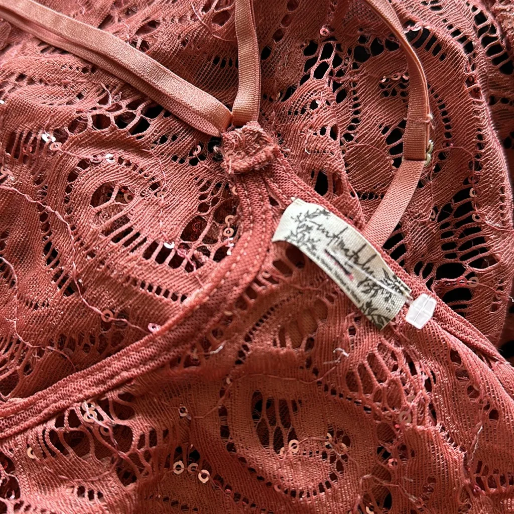 NWOT Free People NWOT Best Idea sequin cami in rose - Image 5
