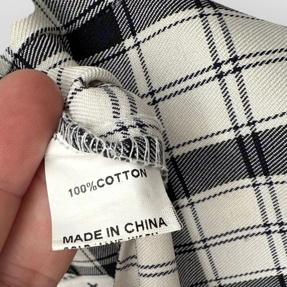 Princess Polly Euros Black and White Plaid Wide Leg Trouser Pants - Image 11