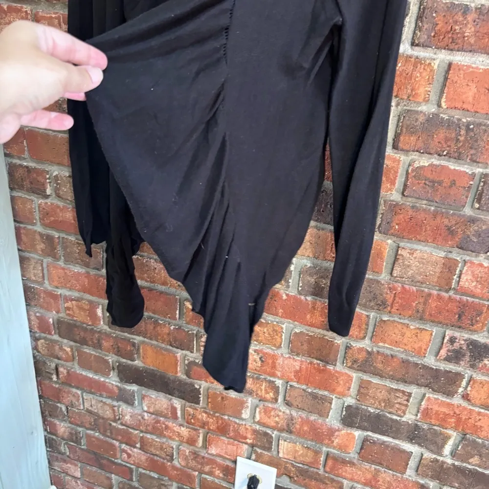 Cupio womens open front asymmetrical lightweight cardigan black L - Image 2