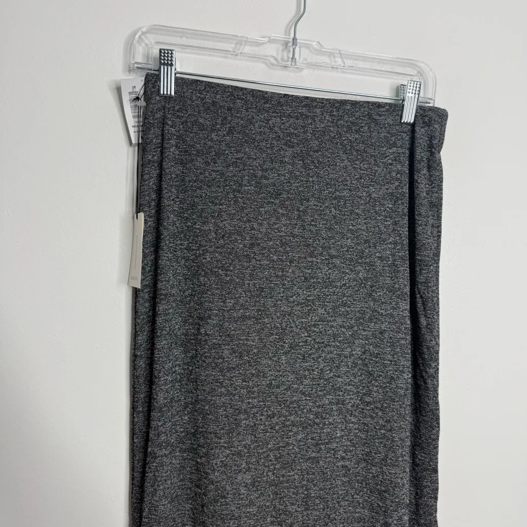 NWT Aritzia Babaton Rico Skirt‎ Marled Gray Long Side Slits Size Medium - Image 2