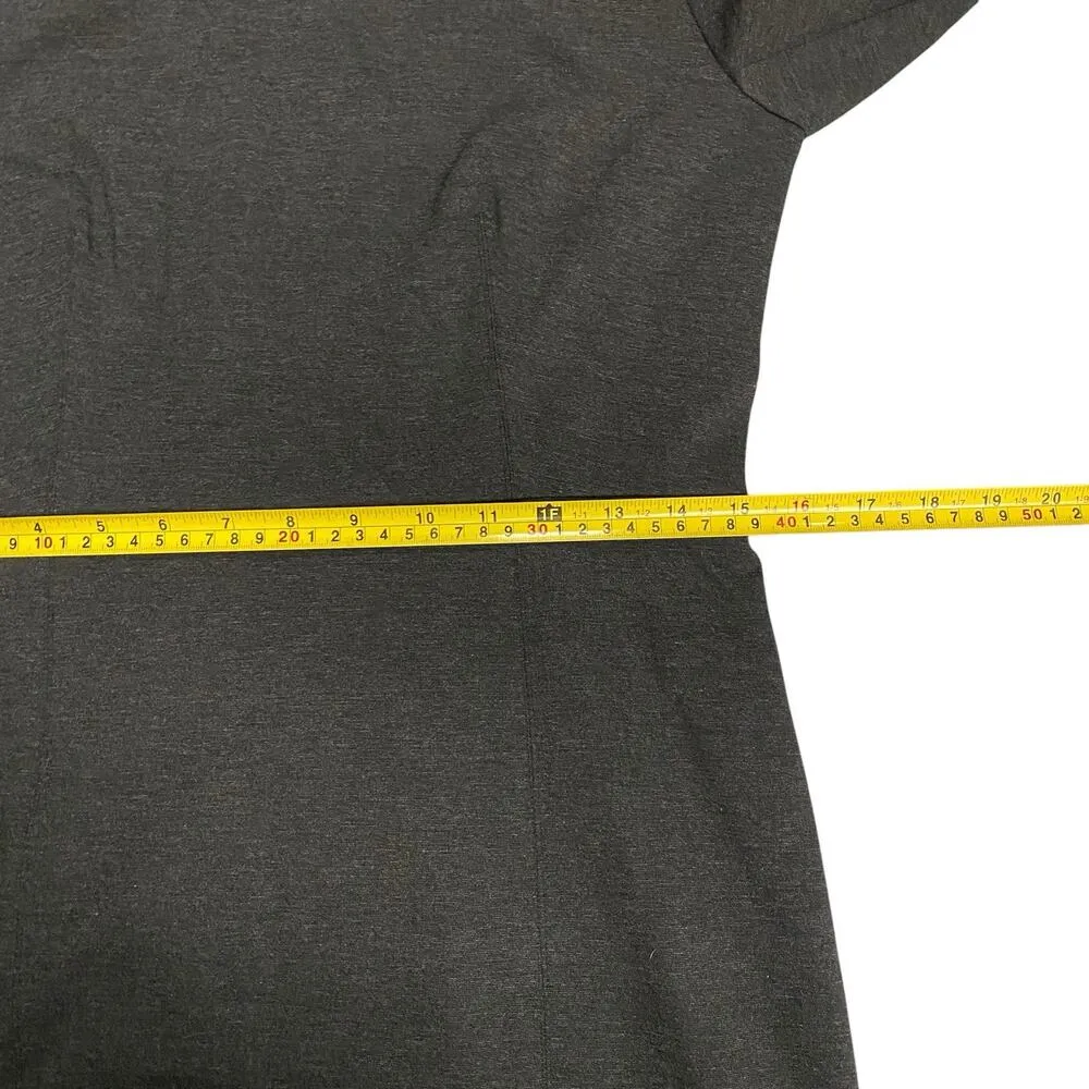 J.Crew Factory Sheath Ponte Dress Women 6 Charcoal Gray Long Sleeve Office Work - Image 8