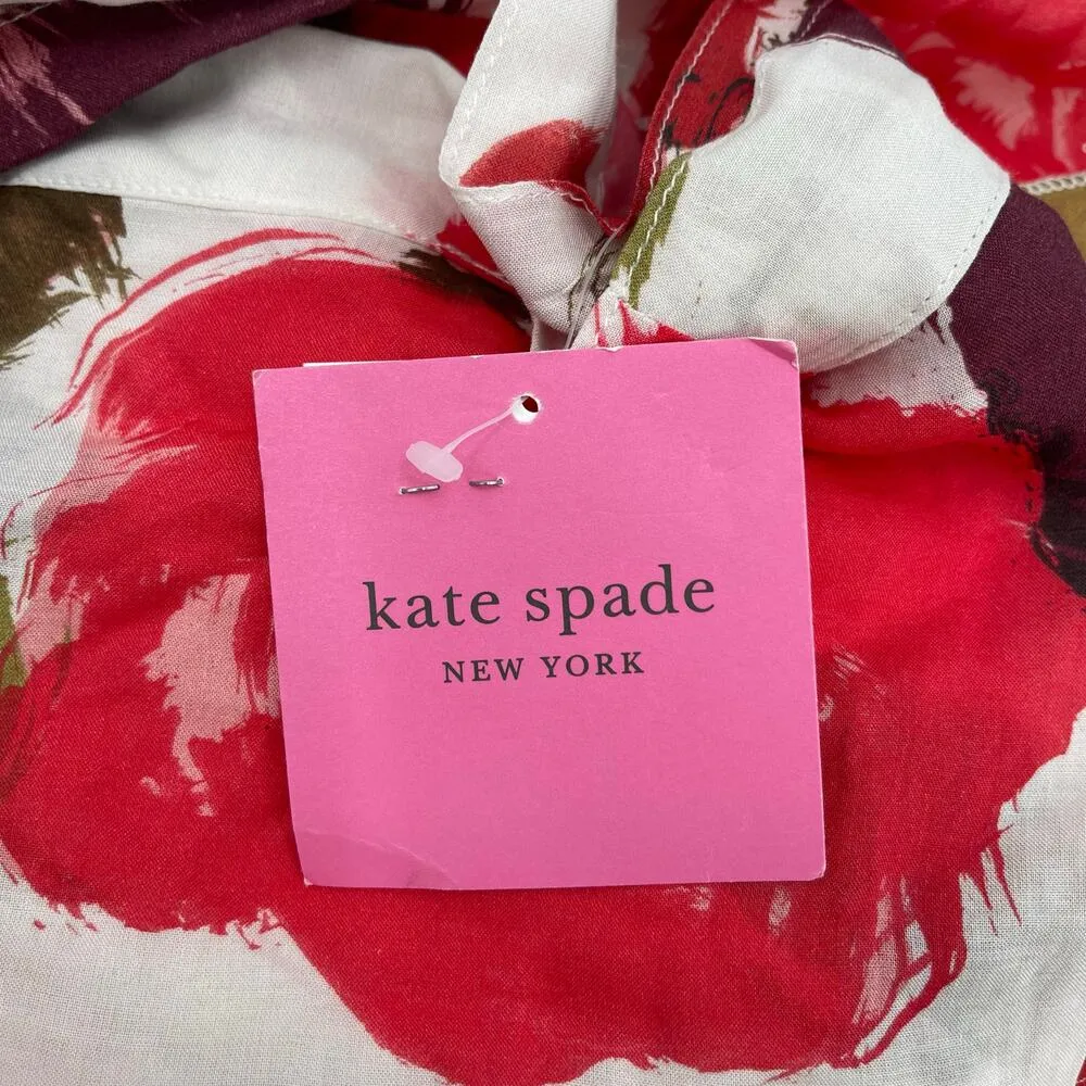 Kate Spade Swim Coverup Size M/L Skirt Floral Print Ruffle Wrap Sarong NWT Beach - Image 6