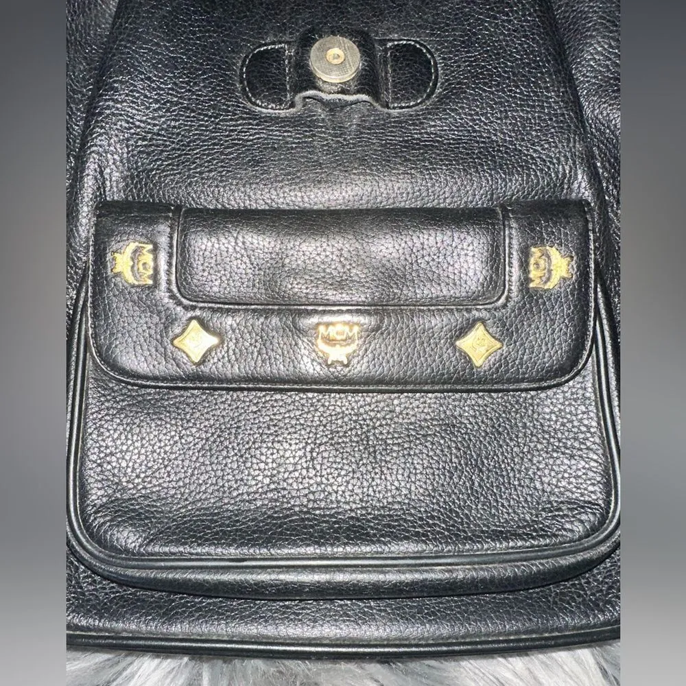 MCM black backpack with gold studs. Gorgeous bag! - Image 6