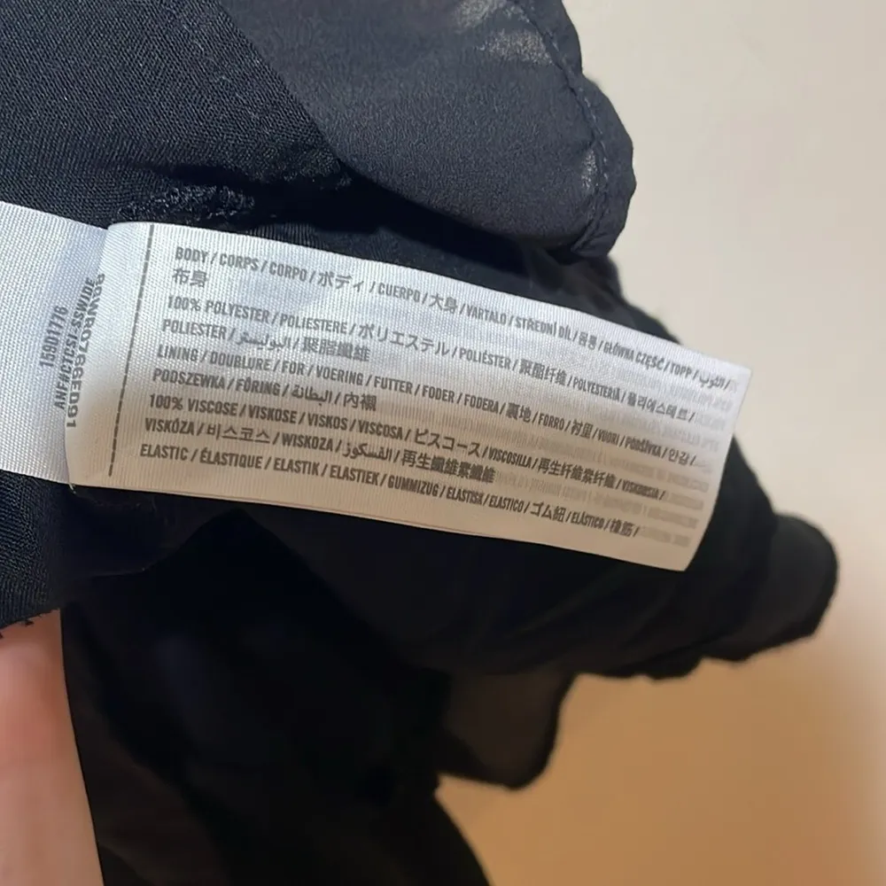 Abercrombie & Fitch Portrait Neck Mini Dress Black  Ruffle Trim Whimsigoth M - Image 8