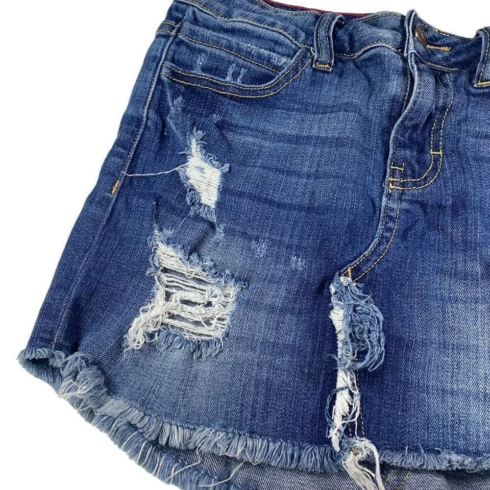 Cello Size Small Medium Wash Distressed Demin Mini Shirt - Image 4