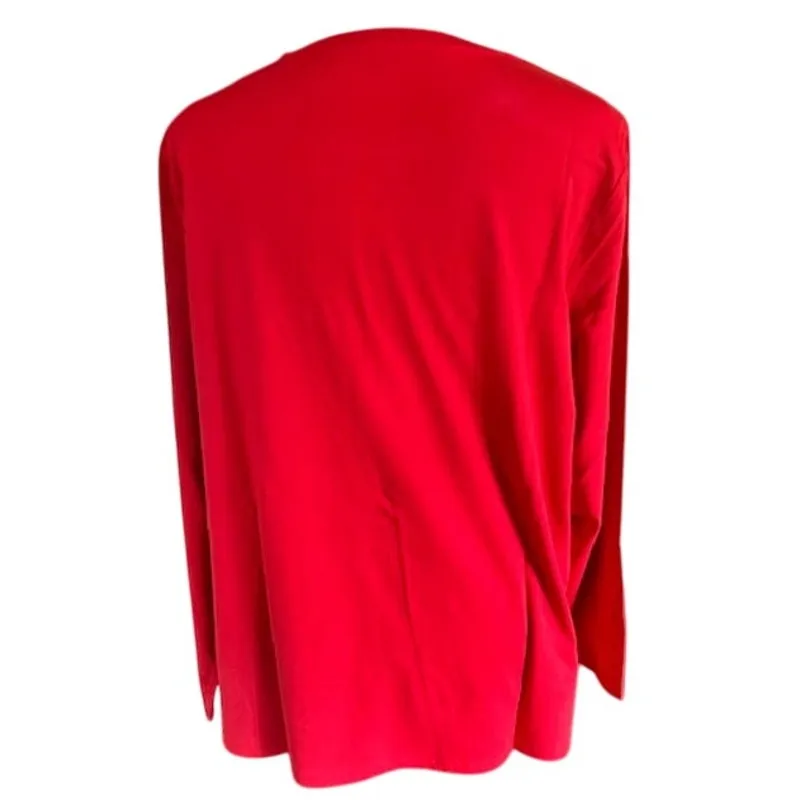 J.Jill Pure Jill Perfect Red Stretch Cotton Crew Neck Long Sleeve Tee 1X NWT - Image 4