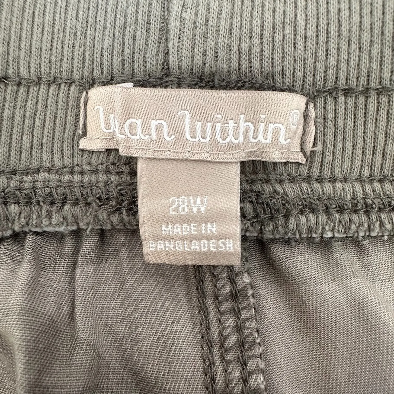 Woman Within Plus Size 28W Convertible Length Cargo Pant Green Camo Pullon - Image 10