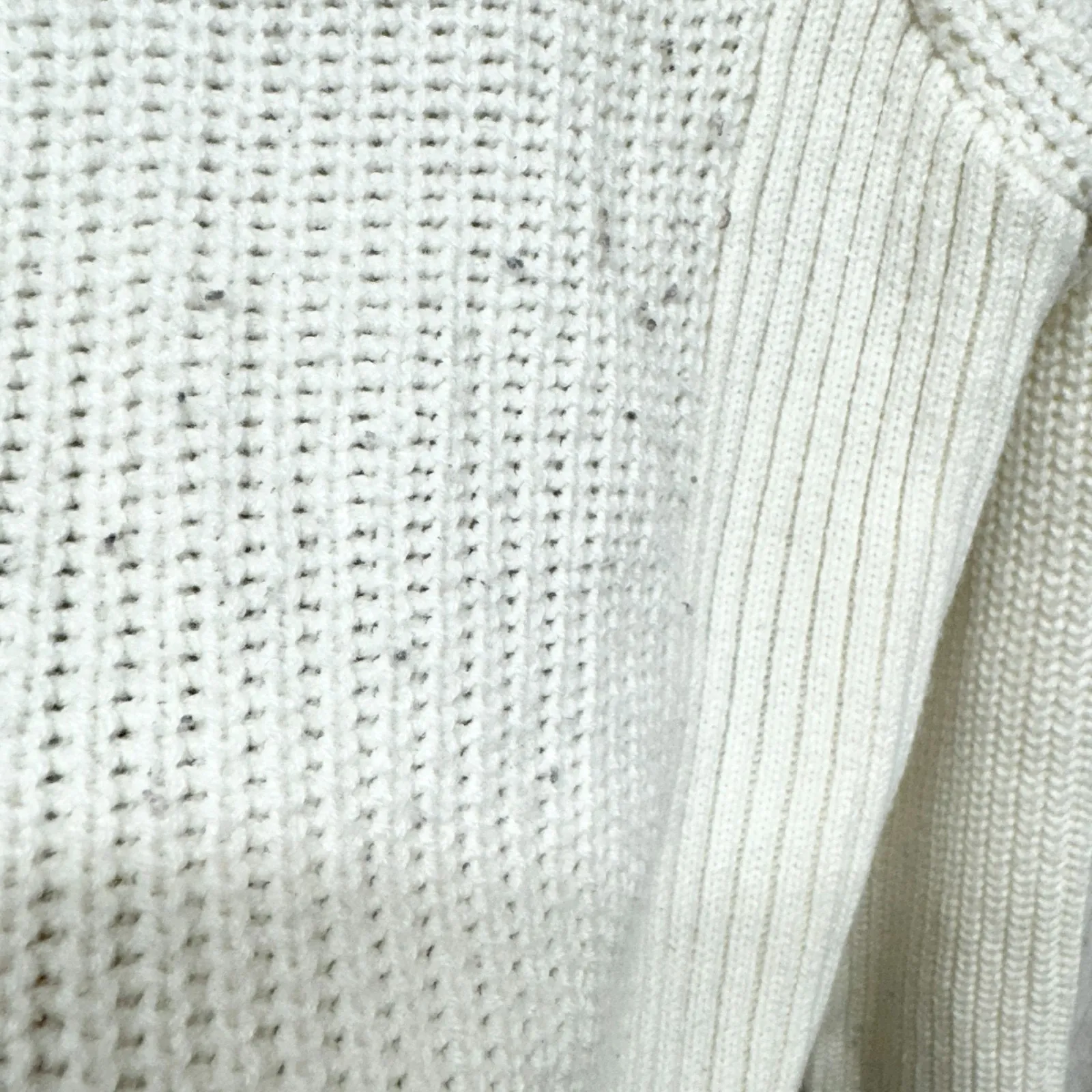 Suzy Shier Sweater Women Cream Knit Long Sleeve Turtleneck Side Slit Casual Cozy - Image 3