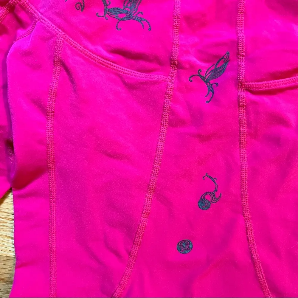 Lululemon Spirit Free Bird Fruity Tootie Athletic Zip Up hot pink hoodie size 4 - Image 5
