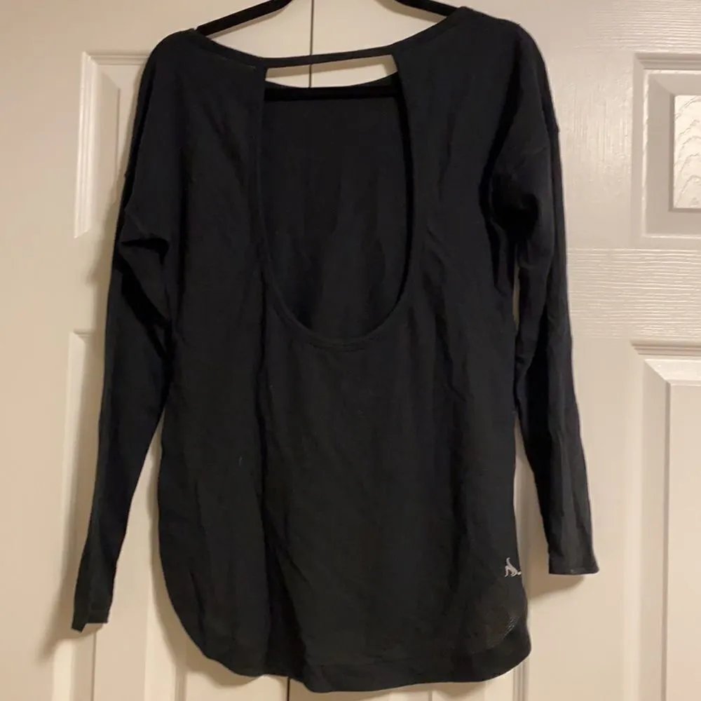 Nancy Rose Performance Black Mesh Open Back Top Black Size 2 - Image 5