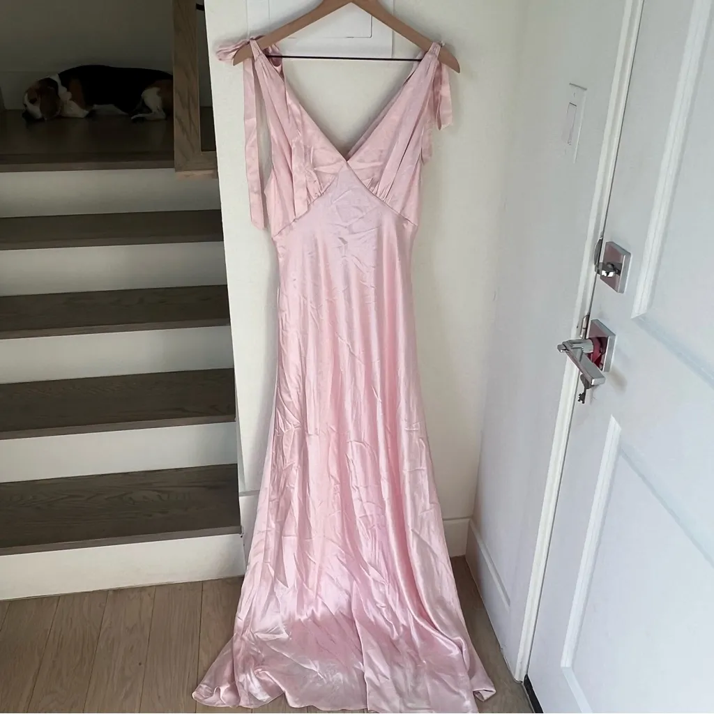 NWT Reformation Pernille Silk Maxi Dress in Cherry Blossom Pink - Image 5