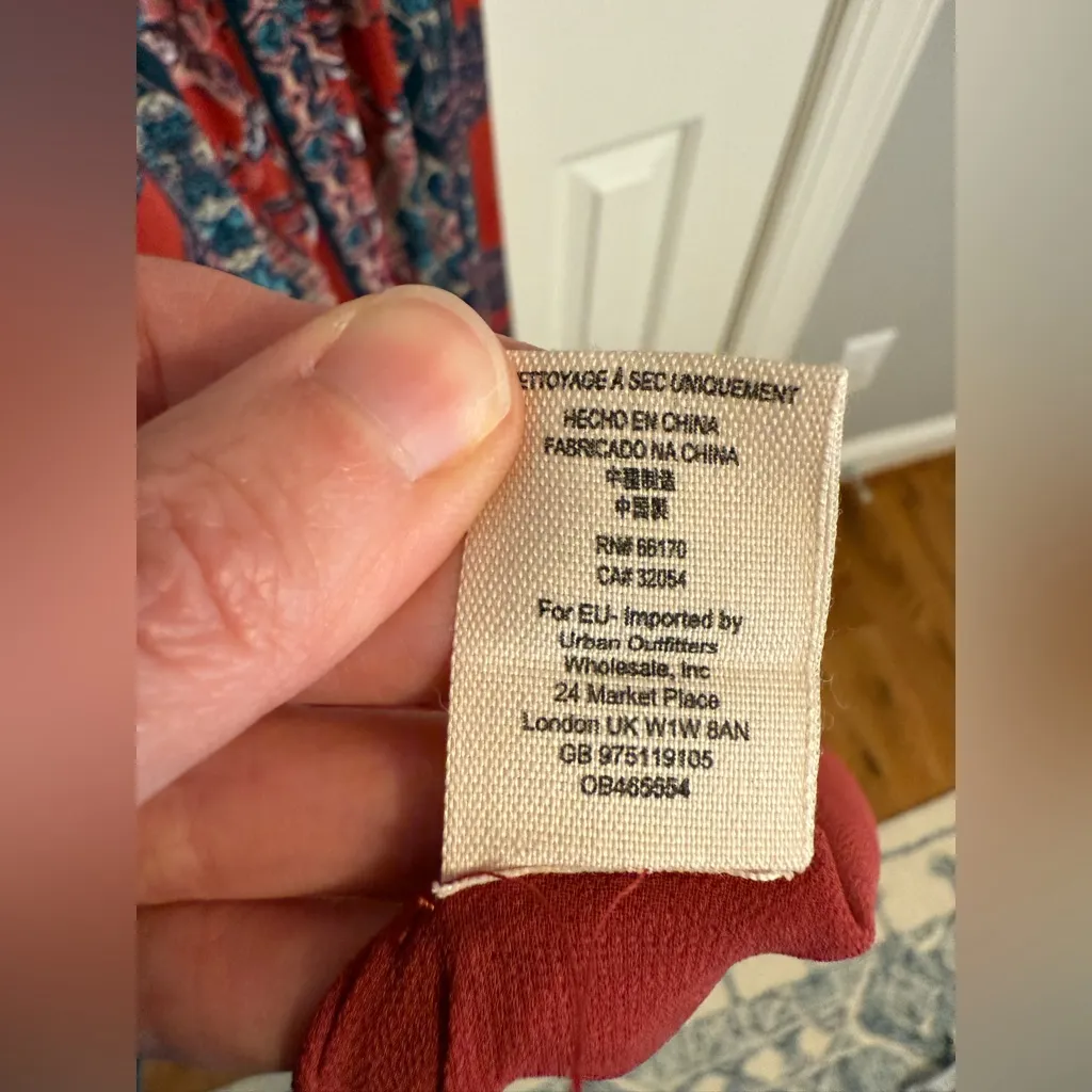 NWT Free People Women's size 2 Fern Print Maxi Dress Boho Gypsy Cherry Combo - Image 11