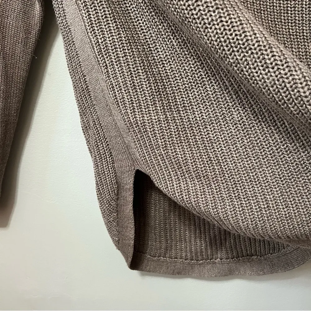 RD Style Neutral Taupe V Neck Knit Sweater Size L - Image 6