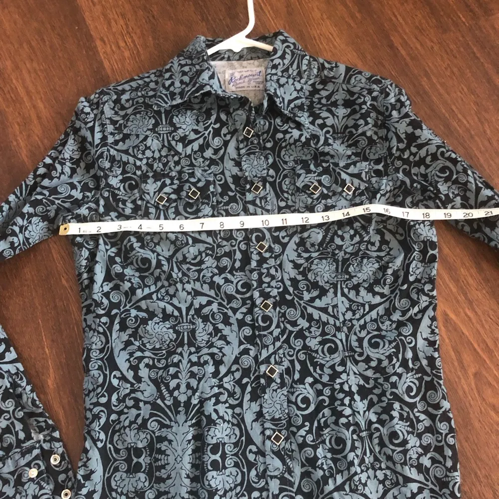 Rockmount Ranch Wear Womens Medium Diamond Snap Long Sleeve Snap Shirt Rockabill Black - Image 6