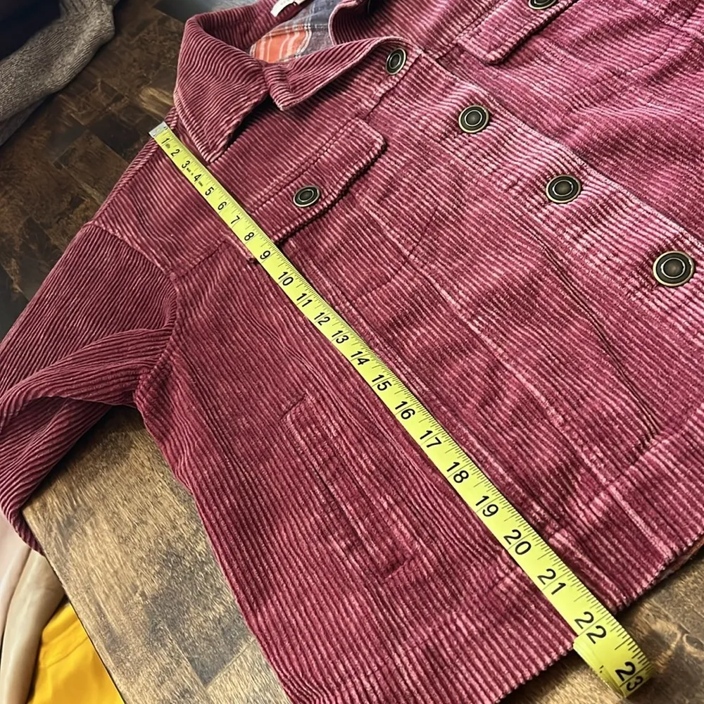 SKIES ARE BLUE Mulberry Corduroy & Flannel Jean Jacket Style Jacket Size Medium - Image 11