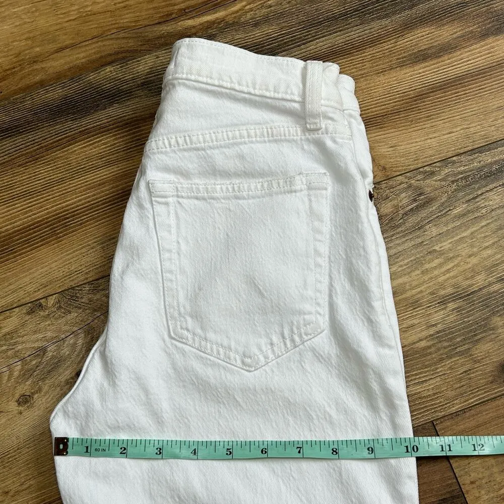 Abercrombie & Fitch Jeans The Ankle Straight Ultra High Rise White Denim 26 2 S - Image 12