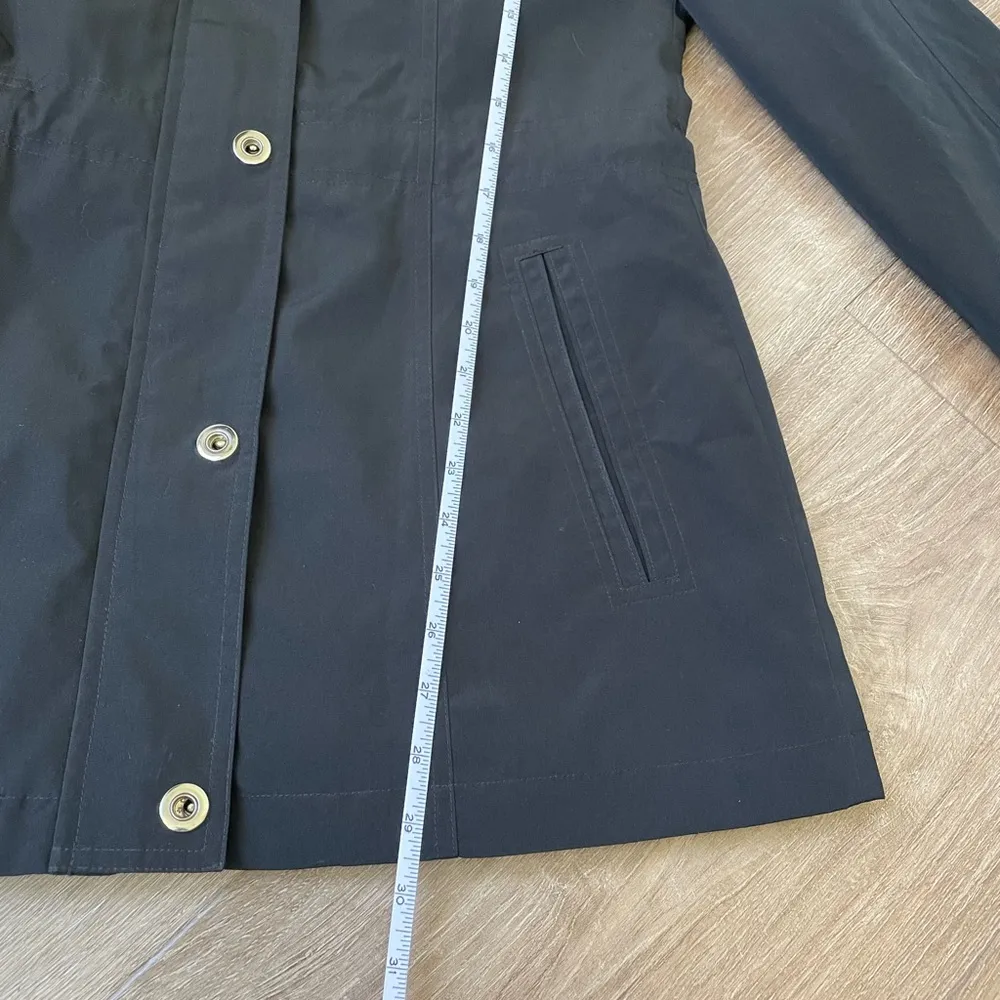 Fog By London Fog Black Lined Trench Coat ~ Inner Cinch Waist ~ Women’s Size S - Image 13