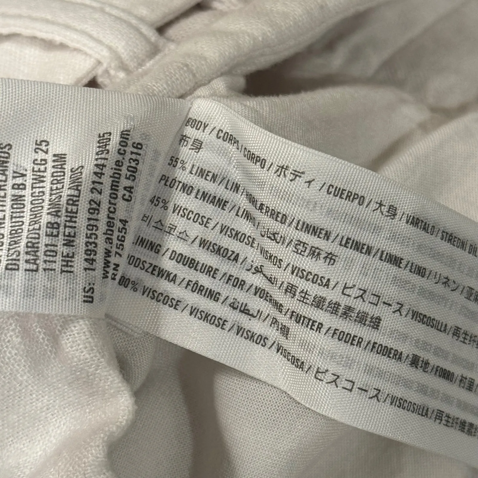 Abercrombie & Fitch Linen Blend Belted High Waist Shorts coastal‎ White Size S - Image 6