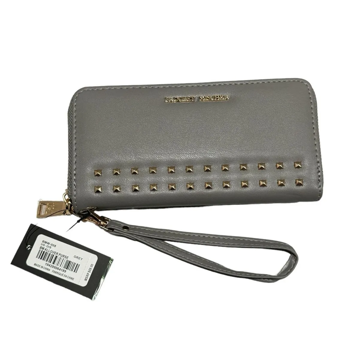 NWT! Badgley Mischka Full Size Grey Wallet with Cell Phone Holder - Image 2