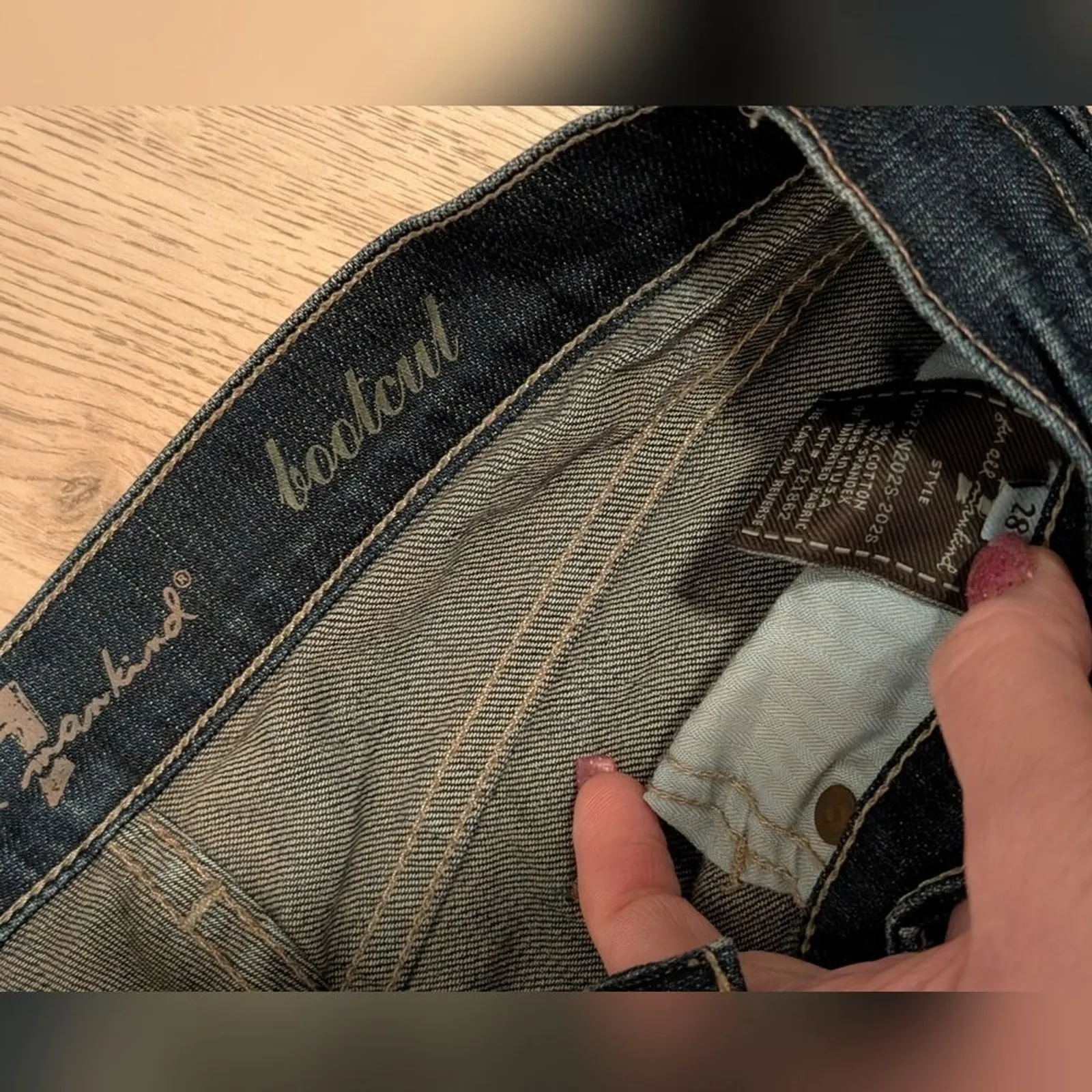 7 For All Mankind Bootcut Jeans Womens 28 Designer Denim Dark Faded‎ Wash Boot - Image 4