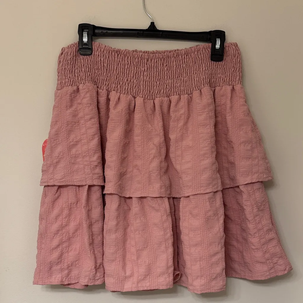 Altar'd State ARULA Blush Tiered Midi Skirt - Image 2