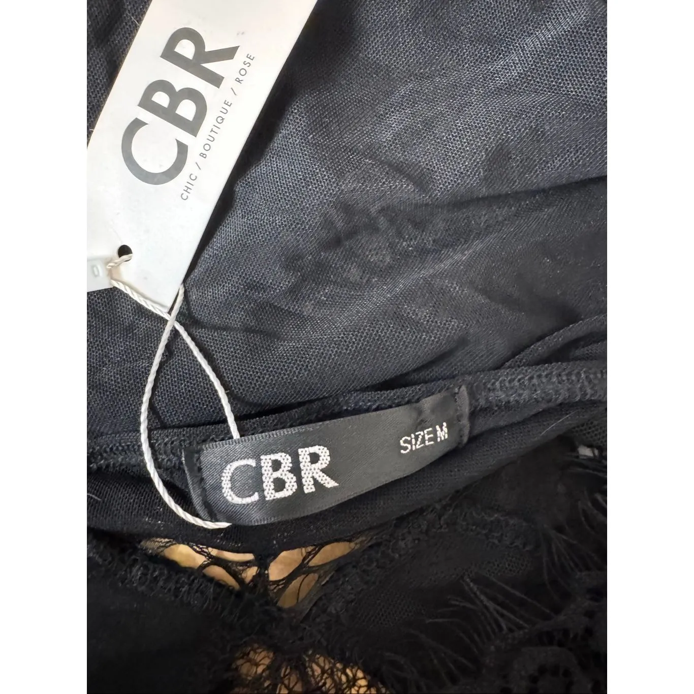 CBR Black Lace Mesh Bodysuit | Sheer Floral One Piece Lingerie – Size Medium - Image 5