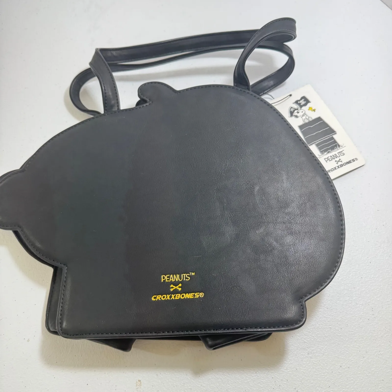 Peanuts Croxley Bones Black Snoopy Character Shaped Crossbody Bag NWT - Image 2