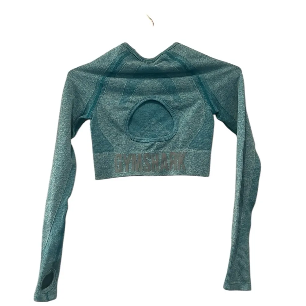 Gymshark Flex Sports Long Sleeve Crop Top - teal color.  Size small - Image 8