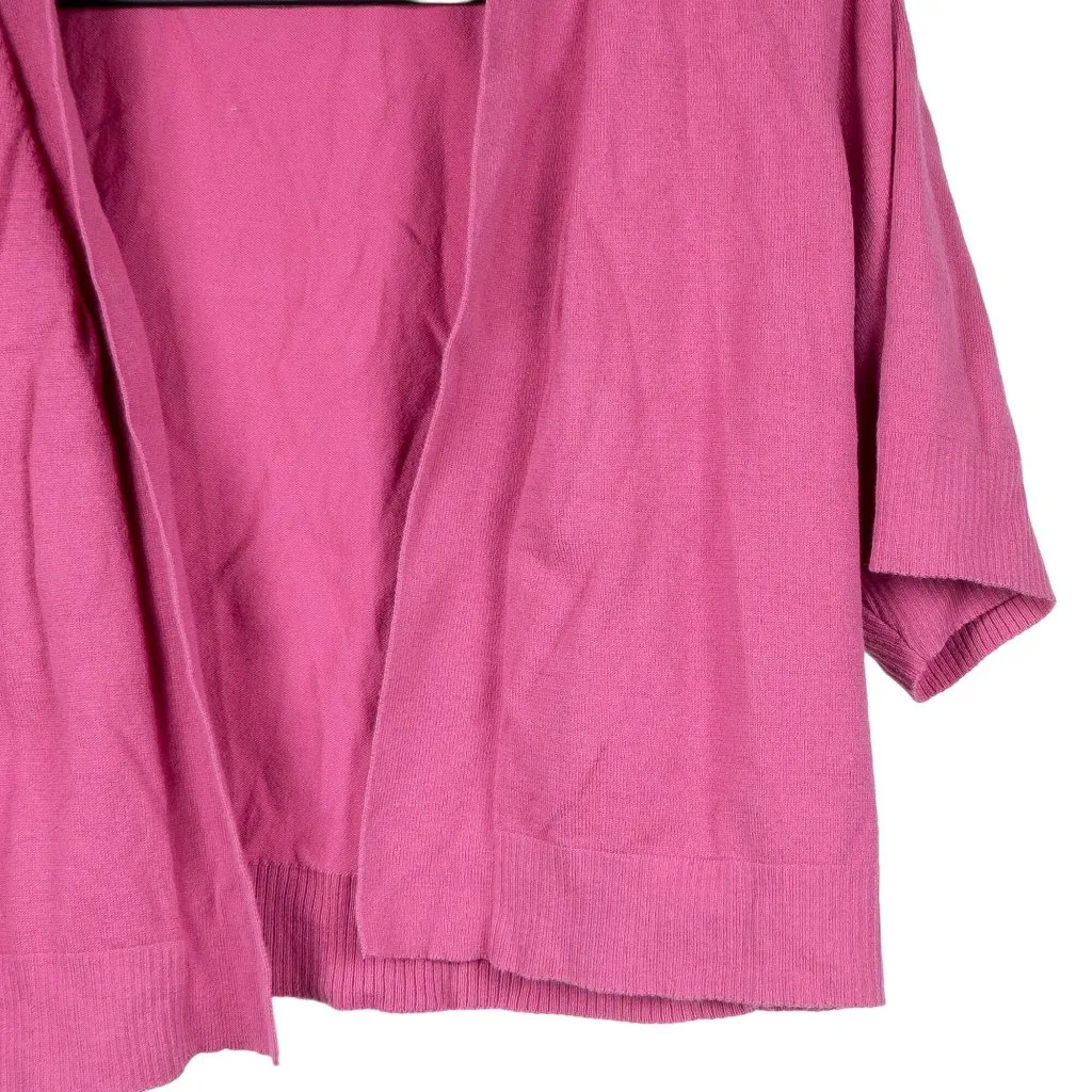 dressbarn Cardigan Sweater 14 16 Womans Short Sleeve Purple Pink Cotton Stretch - Image 3