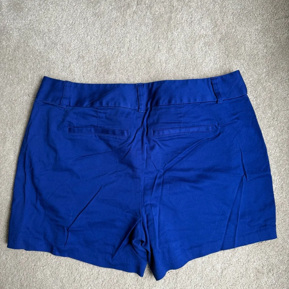 Royal Blue Chino Women’s Shorts size 12 flat front 4” inseam - Image 3