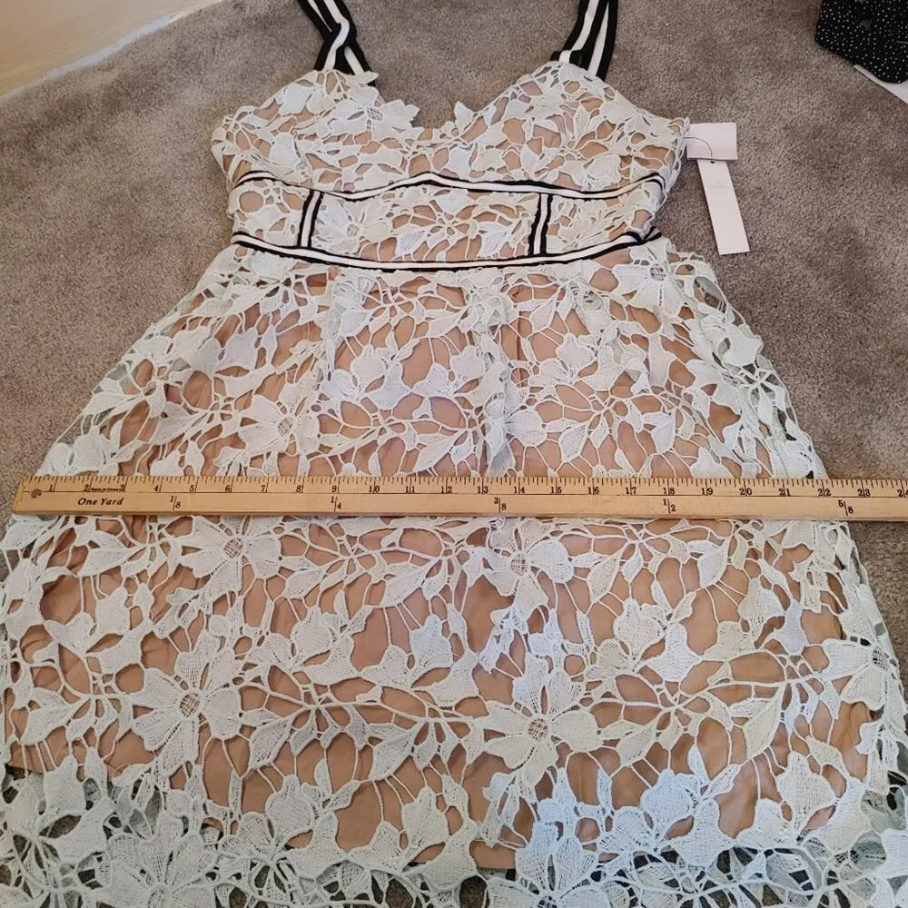 Design Lab Size Large L Ice Blue Lace Nude Detailing NWT NEW Dress Preppy Weddin - Image 11