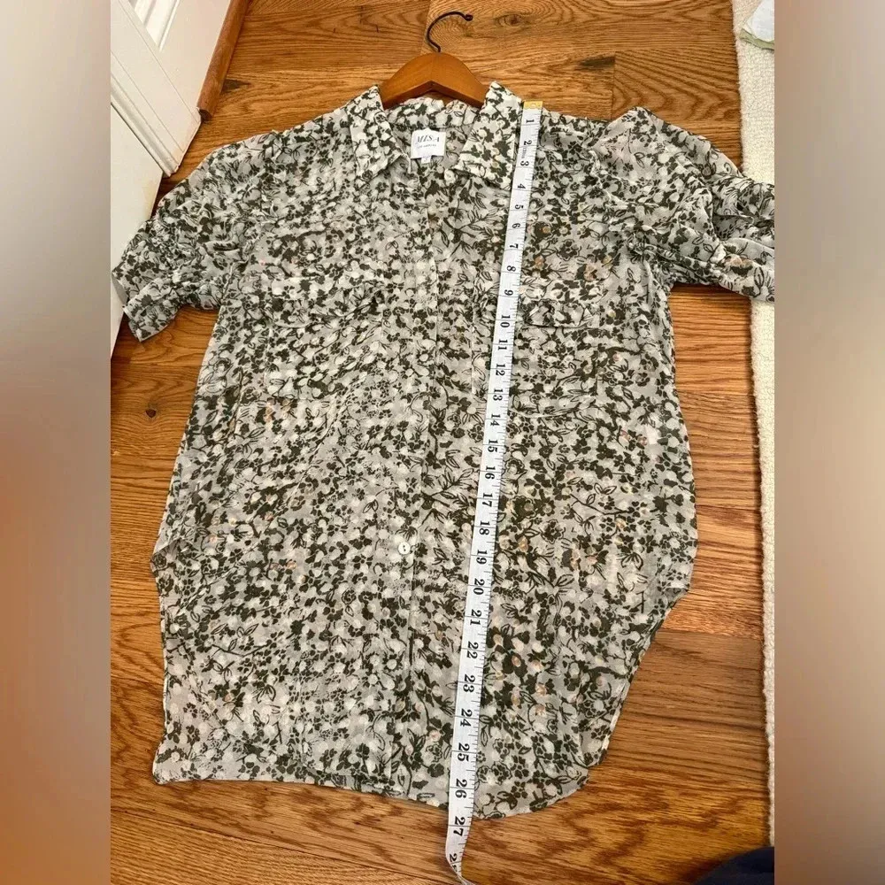 MISA Los Angeles Floral Print Short Sleeve Button-Up Top size S - Image 9