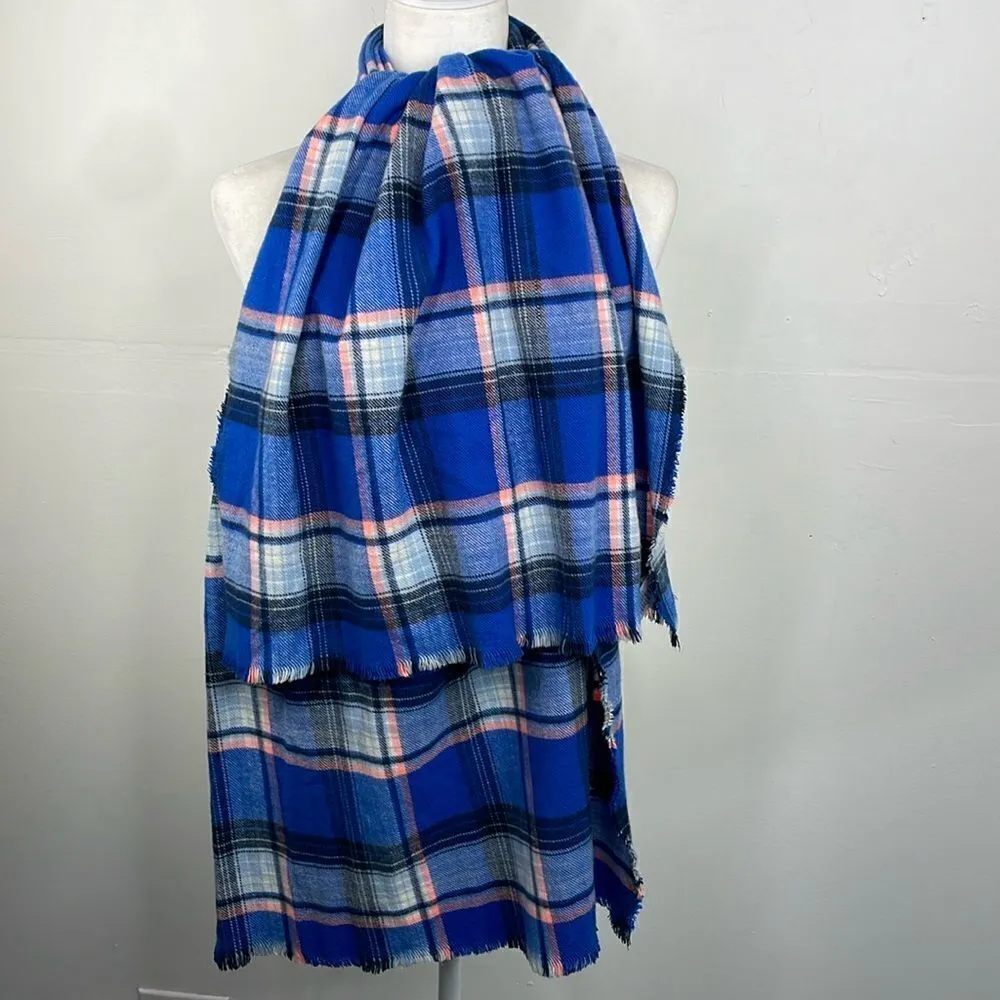 Gap Plaid Blanket Scarf Blue very soft Blue - Image 2