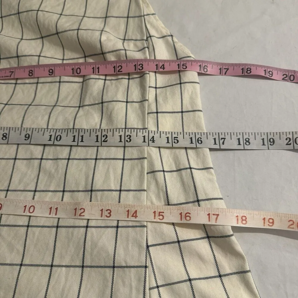 Urban Renewal Dress Women’s Small Cream Plaid Shift Preppy Minimalist Clean Girl - Image 9