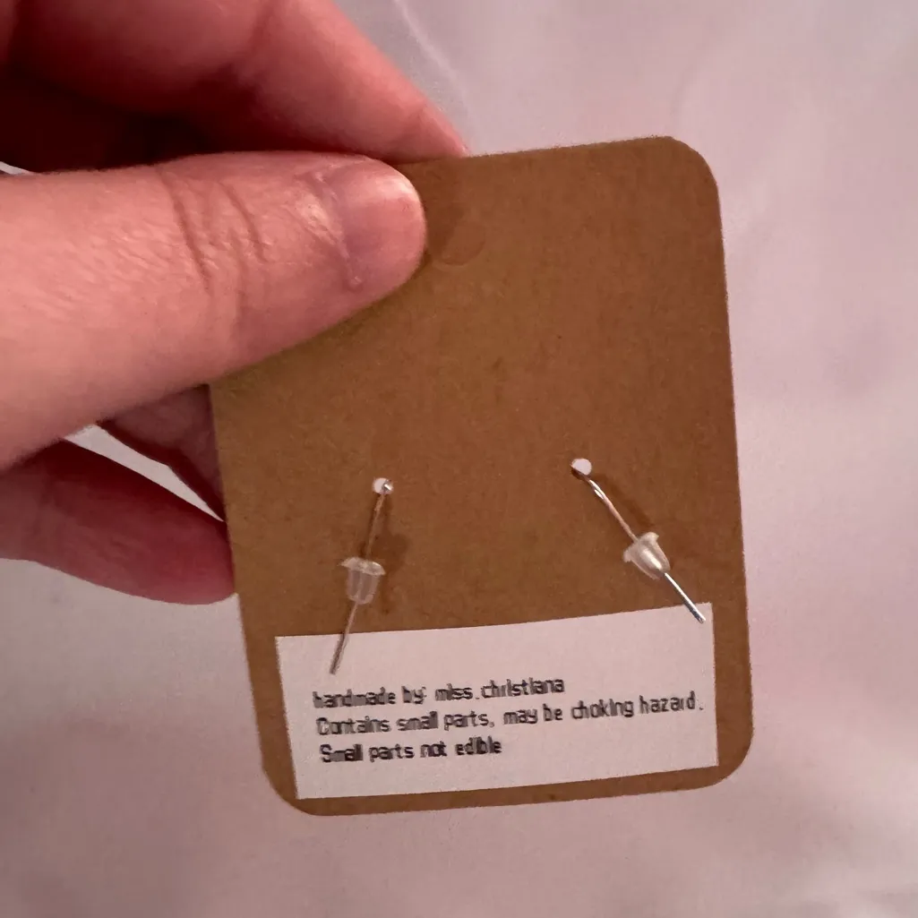 Handmade Pomeranian Dog Earrings Orange - Image 2