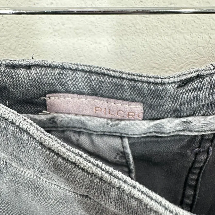 PILCRO Women's Gray Canvas Utility Pants Size 29 Cropped Wide Leg Casual‎ - Image 7