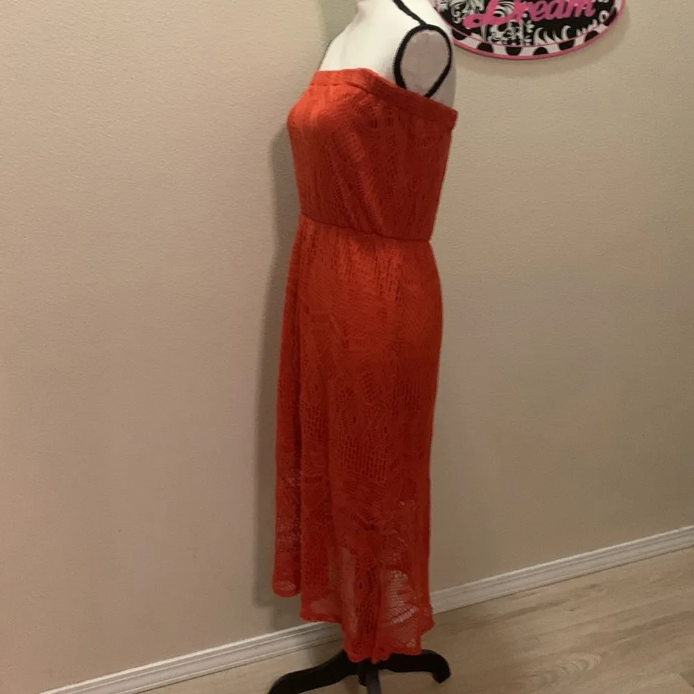 Maurice's  Stretch Tube Top Burnt Orange Lace Trim Maxi Dress - Image 5